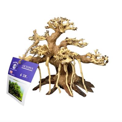New Aquaglobe Octopus Bonsai Wood Nano Size 6" Fishtank Decor