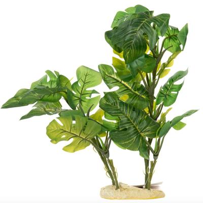 Aquaglobe 24" Monstera Tree Silk Plant - Fresh Water, Salt Water & Reptile Use