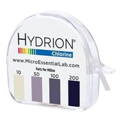 Micro Essential Lab CM-240 Hydrion Chlorine Dispenser 10-200 PPM Test Roll Plus Extra Roll 200 Tests