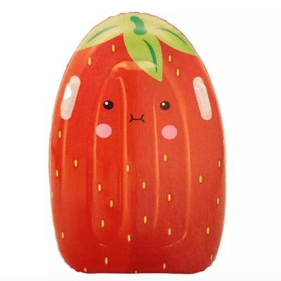 Red Strawberry Kids 3+ Inflatable Kick Board Boogie Board with Handles 33" x 22" Pool Float