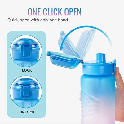 New 32oz Water Bottle, Leakproof Sports Water Bottle, BPA Free Plastic Water Bottle No Straw, Reusable Water Bottle with Handle, Fruit...