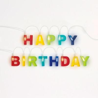 LED Happy Birthday Garland String Lights Light Up Party Decor Birthday Party 321 Party - Requires 2 AA batteries.