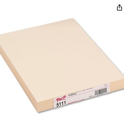 Pacon 5111 Heavyweight Tagboard, 12 x 9, Manila, 100/Pack (PAC5111)