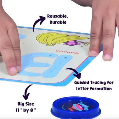 Alphabet, Number & Shape Playdough Educational Mats for Kids | Montessori Activity Set | Finger Alphabet Tracing Mats | Early Learning