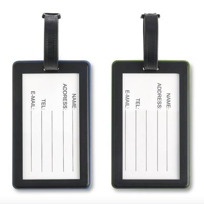 Pair of Magellan's Travel the World Rubber Luggage ID Tags, ID Window "Travel Discover the World"