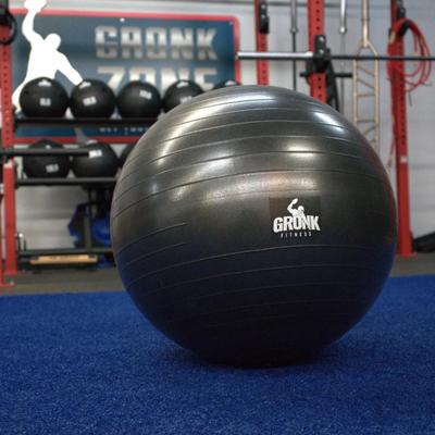 Gronk Fitness High Quality 65cm Stability Ball in Black - Exercise Ball, Gym Grade Balance Ball for Fitness, Yoga, Workout, Pregnancy...