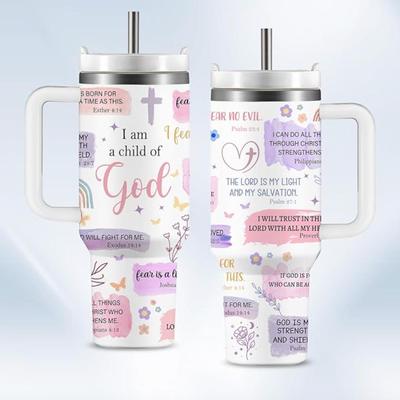 Christian Gifts for Women 40oz Tumbler Purple I Am A Child of God Gifts Coffee Cup - Inspirational Religious Birthday Gifts for Women,...