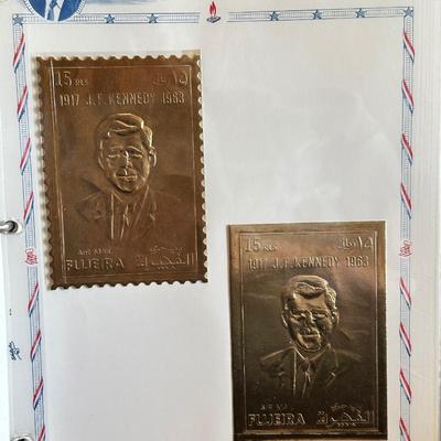 Large John F. Kennedy Memorial Stamp Collection