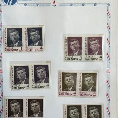 Large John F. Kennedy Memorial Stamp Collection