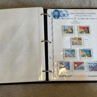 Large John F. Kennedy Memorial Stamp Collection