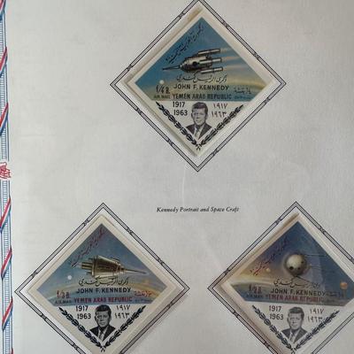 Large John F. Kennedy Memorial Stamp Collection