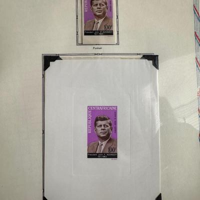 Large John F. Kennedy Memorial Stamp Collection