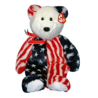 TY Beanie Buddy - Spangle the Americana Bear (14 inches) 1999