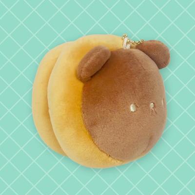 3.5" Kawaii Kuma Kuma Bakery Chocolate Croissant Roll Bear Plushie Keychain w/Ballchain Attachment