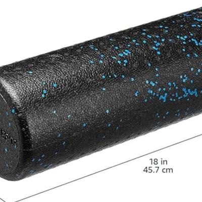 Amazon Basics High Density Foam Roller for Exercise and Recovery in Black w/Blue Specs