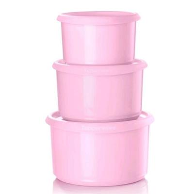 Tupperware 3pc Serve & Store Food Storage Canister Set in Pink Blossom