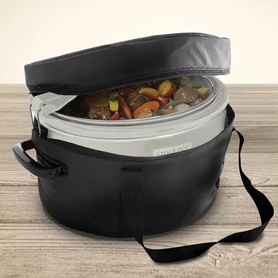 B - Crock-Pot 7-Quart Cook & Carry Slow Cooker & Thermal Carry Bag in Oat Milk Cream Color