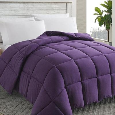 Queen Size Dark Purple Down Alternative Comforter - All Season Soft Quilted Queen Size Bed Comforter - Duvet Insert with Corner Tabs...