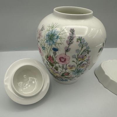 Aynsley “Wild Tudor” Jar with Lid and Dish
