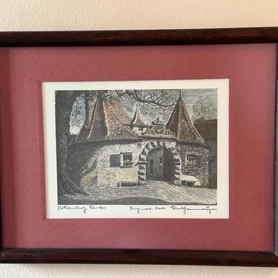 Ernst Geissendorfer Rothenburg/Tauber Colored Etching