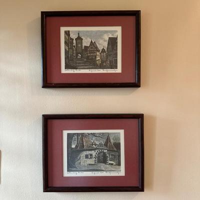 Ernst Geissendorfer Rothenburg/Tauber Colored Etching