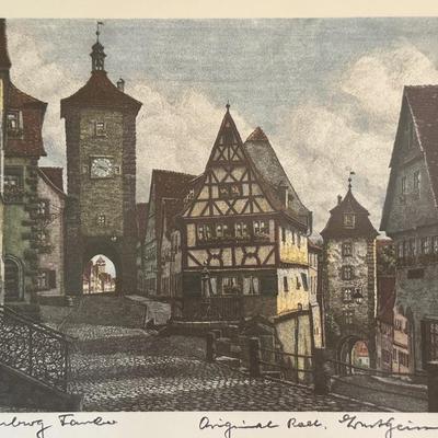 Ernst Geissendorfer Rothenburg/Tauber Colored Etching