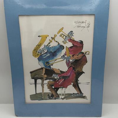 Leo Meiersdorff New Orleans 1976 Water Color Art Print Jazz Band