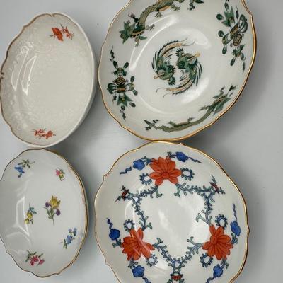 Assortment of MEISSEN Porcelain Tea Teacups with Teapot