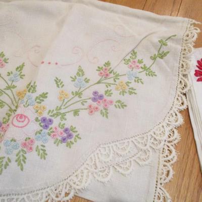 Some Hand Made Hand Stitched Runners & Tablecloths