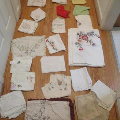 Some Hand Made Hand Stitched Runners & Tablecloths