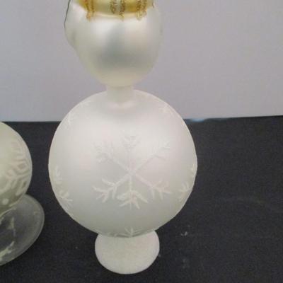 Snowmen Glass Christmas Toppers