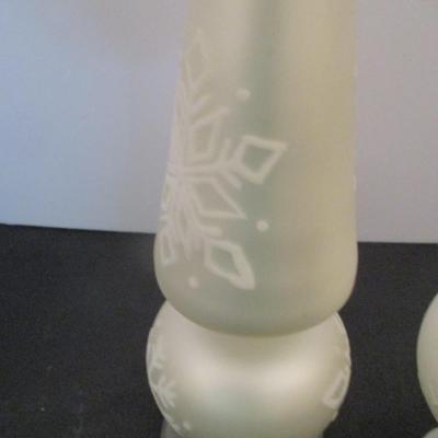 Snowmen Glass Christmas Toppers