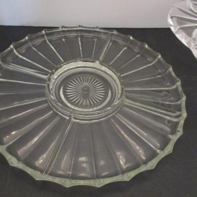 Lazy Susan Dish & Hand Made Block Pedestal Cake Server
