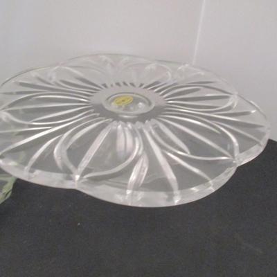 Lazy Susan Dish & Hand Made Block Pedestal Cake Server