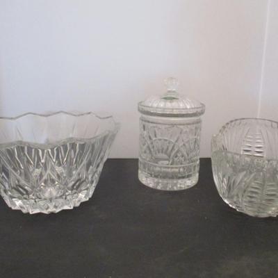Crystal Bowl Biscuit Jar & Shannon Crystal Ireland Bowl