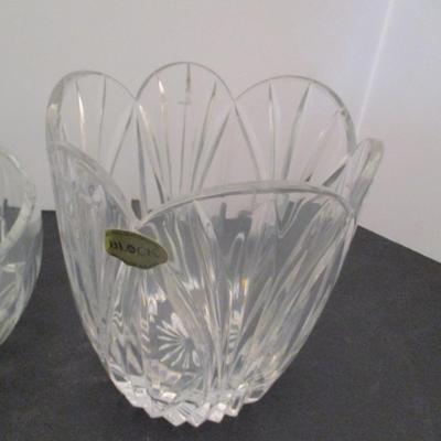 Block Mouth Blown Hand Made 24% Lead Crystal Bowl Biscuit Jar