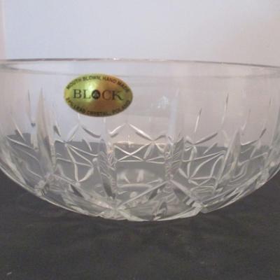 Block Mouth Blown Hand Made 24% Lead Crystal Bowl Biscuit Jar