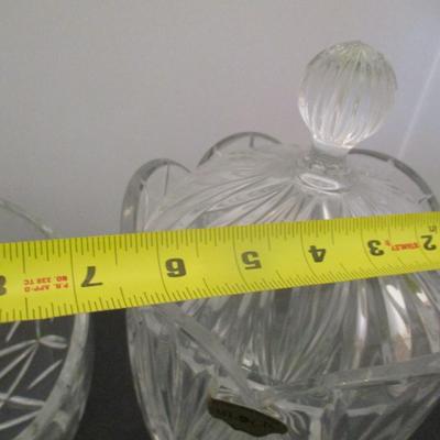 Block Mouth Blown Hand Made 24% Lead Crystal Bowl Biscuit Jar