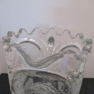 Crystal Etched Strawberry Pitcher Shannon Designs Of Ireland Leaded Crystal Floral Fruit Salad Bowl