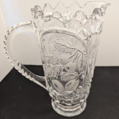 Crystal Etched Strawberry Pitcher Shannon Designs Of Ireland Leaded Crystal Floral Fruit Salad Bowl