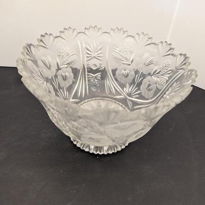 Crystal Etched Strawberry Pitcher Shannon Designs Of Ireland Leaded Crystal Floral Fruit Salad Bowl