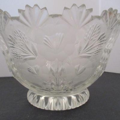Crystal Etched Strawberry Pitcher Shannon Designs Of Ireland Leaded Crystal Floral Fruit Salad Bowl