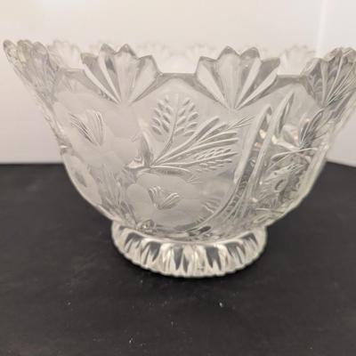 Crystal Etched Strawberry Pitcher Shannon Designs Of Ireland Leaded Crystal Floral Fruit Salad Bowl