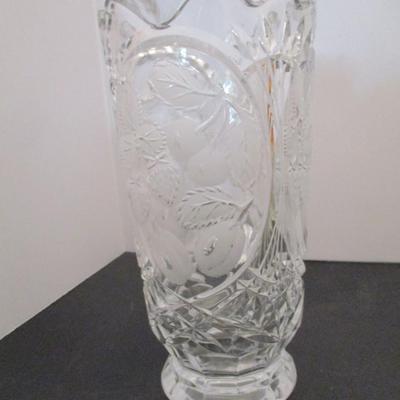 Crystal Etched Strawberry Pitcher Shannon Designs Of Ireland Leaded Crystal Floral Fruit Salad Bowl