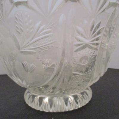 Crystal Etched Strawberry Pitcher Shannon Designs Of Ireland Leaded Crystal Floral Fruit Salad Bowl