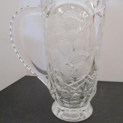 Crystal Etched Strawberry Pitcher Shannon Designs Of Ireland Leaded Crystal Floral Fruit Salad Bowl