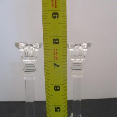 Vintage Clear Crystal Candle Holders