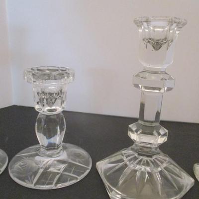 Vintage Clear Crystal Candle Holders