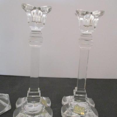 Vintage Clear Crystal Candle Holders