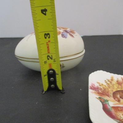 Royal Adderley Floral Bone China Trinket Dishes & Porcelain Egg